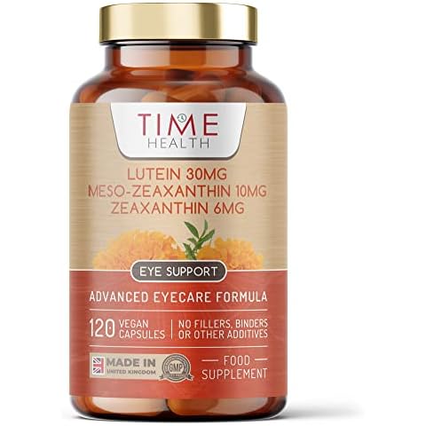 Micro-encapsulated Formula - Lutein 30mg - Meso-zeaxanthin 10mg - Zeaxanthin 6mg - 100% Pure, Natural & Highly Bioavailable - 4 Month Supply - UK Manufactured - Zero Additives - (120 Capsule Pouch) Cover