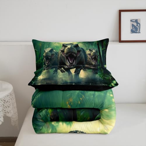 Image of Feelyou Dino Dinosaur Comforter Set Queen Size Kids Boys Bedding