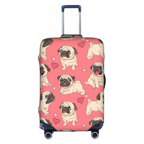 Dog Printed Luggage Cover Elastic, Washable, Universal Fit 18-32 Inch Travel Suitcase Cover Easy To Identify