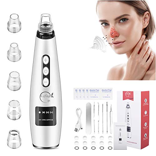 Limpiador de Poros, Removedor de Espinillas y Puntos Negros con 5 Cabezales de Succión Reemplazables ETEPON