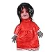 Halloween Horror Walking Doll, Animazione Ad Attivazione Vocale Haunted Horror Walking Doll Bambola Piangente Bambola Fantasma Brutto Halloween Decorazione per Interni Ed Esterni(CAPELLI NERI)