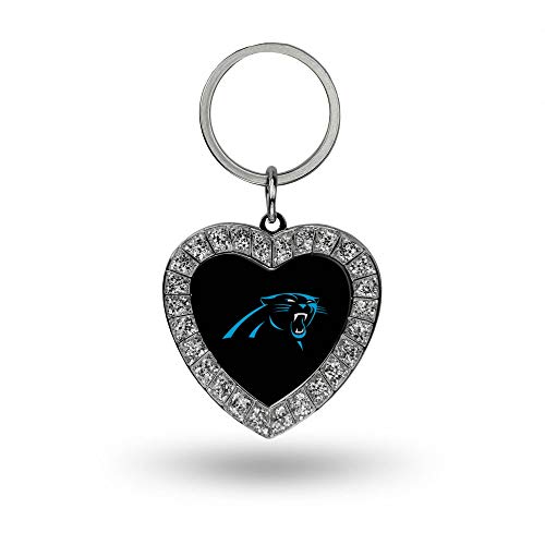 Image of Rico Industries NFL Football Rhinestone Heart Keychain - Great Accessory