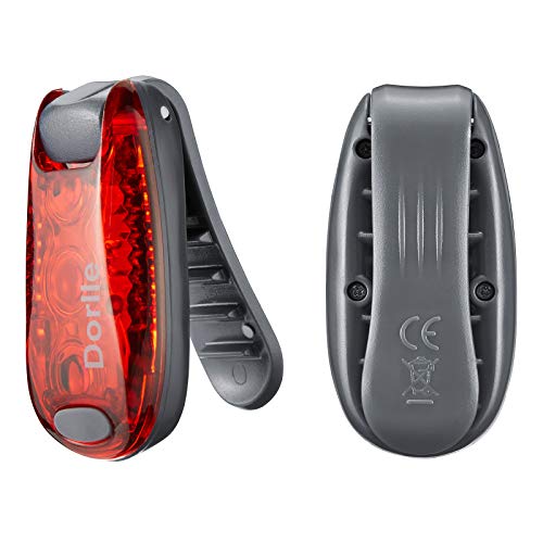 Dorlle LED Sicherheitslicht Blinklicht Schulranzen 2er Set, Blinkende Warnleuchte für Laufen, Kindersicherheit Rucksack Sportbeutel, mit Armband, Haustiere, Rot