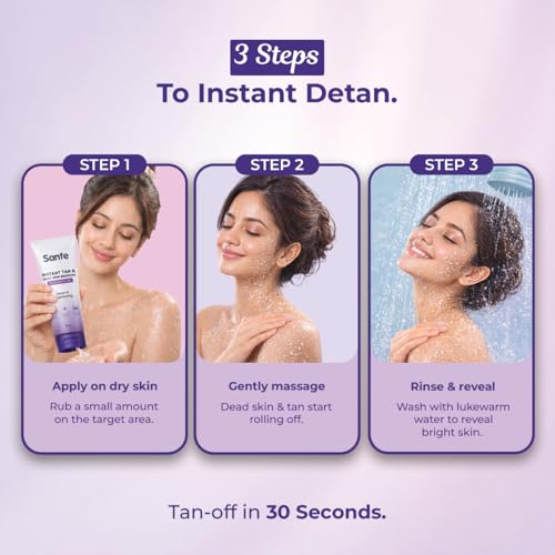 Image of Sanfe Instant Tan & Dead Skin Removal Exfoliating Gel | AHA Exfoliating Gel | Removes Tan, Dead Skin & Impurities | Brightening & Smooth | Suitable for All Skin Types | 100g | Pack of 1