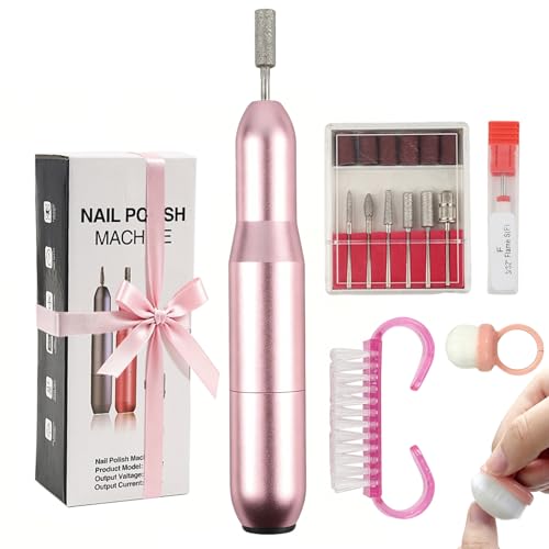 Juego de limas de uñas USB con velocidad ajustable y bajo calor en color rosa
