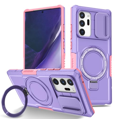 Kainevy Coque pour Samsung Note 20 Ultra avec Anneau Support et Cache Camera, Etui Protection Antichoc Militaire pour Samsung Galaxy Note 20 Ultra, Housse en...