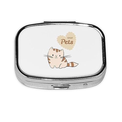 ピルケース 薬ケース 子猫 スクエアピルボックス ピルボックス 小さなピルボックス ミニピルボックス ミニ薬箱 携帯ピルケース 収納ボックス 小物入れ 携帯用 くすり整理 人気 長方形 薄型 コンパクト 小型 おしゃれ くすり整理 ピルミニサイズ 家庭用?