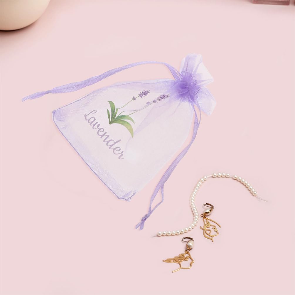 HOLIDYOYO 20 Pcs Empty Sachet Pouches Lavender Sachet Bags Drawstring Mesh Pouches for Wardrobe Fragrance Storage