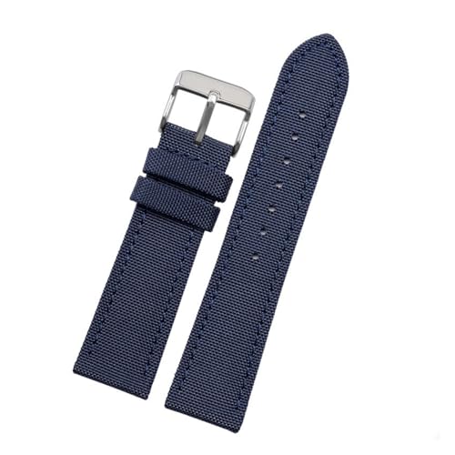 Bracelet montre nylon bleu 24mm pour style décontracté au quotidien
