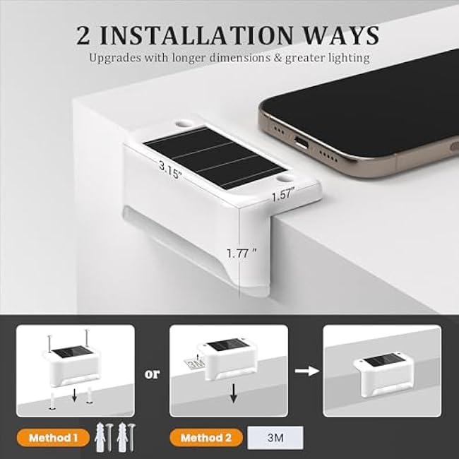 Solar Fence Lights Outdoor Waterproof 20Pack, Solar Powered Deck Lights for Outside Stairs, Step, Yard, Patio, Garden and Pathway Decor(Warm White)