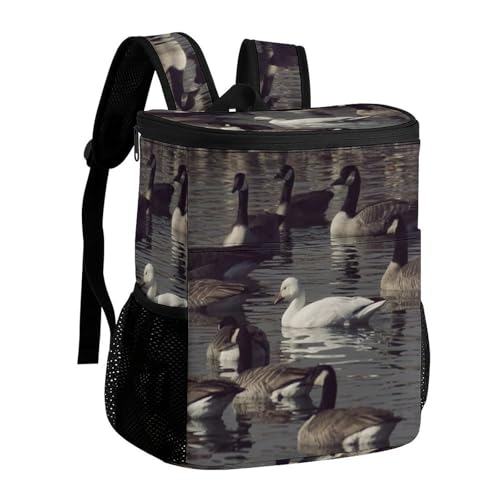 Mochila térmica térmica a prueba de fugas de ganso de tela de sarga de poliéster resistente con correas acolchadas ajustables, bolsa térmica para picnic, camping, actividades al aire libre