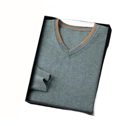 Men's Winter 100 Percent Cashmere Sweater V-Neck Long Sleeve Pullover Knitwear Casual Comfort Jumpers