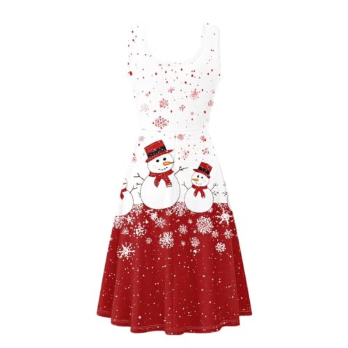 Image of Women Stylish Tank Dresses Sleeveless Round Neck Midi Casual Dress with Pocket for Summer