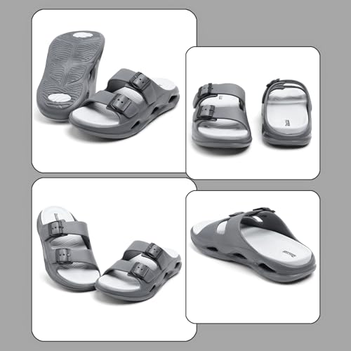 Image of DOCTOR HEALTH SUPER SOFT Men EVA Double Strap Sandals | Adjustable Buckle Comfort Slides | Lightweight Anti-Slip Casual Sandals for Indoor Outdoor Everyday Wear