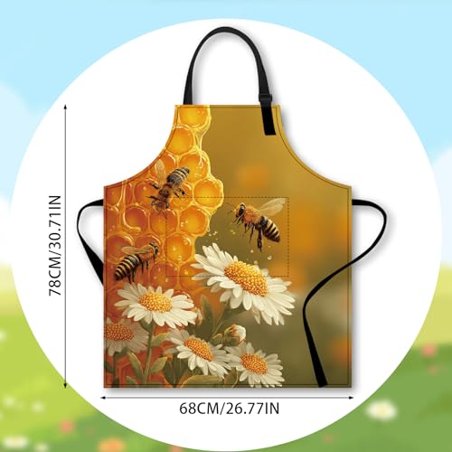 Image of Nuxovilar Decorative Kitchen Apron, 26.77x30.70 Inch Polyester Cooking Wearable Cover