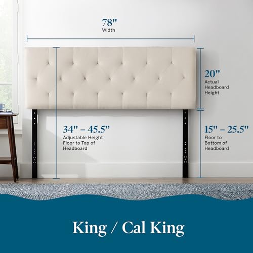 image for Lucid Mid-Rise Upholstered Headboard - Diamond Tufted - Padded Polyest