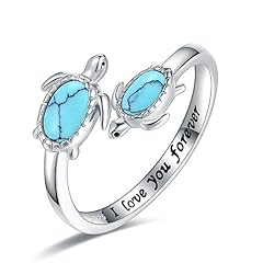 Silver Turquoise Turtle Ring