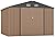 Zstar 10 x 8 FT Outdoor Storage Shed, Metal Steel Shed Storage House with Updated Frame Structure & Lockable Door, Waterproof Garden Steel for Backyard, Garden, Lawn, Patio, Brown