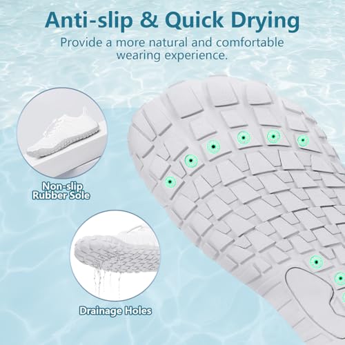 Image of Hike Barefoot Water Shoes for Women Men Footwear, Quick Dry Wide Toe Box Pro Beach Swim Athletic Sports Shoes, Non-Slip Lightweight Aqua Shoe for Pool Hiking Walking Kayaking Diving Surfing
