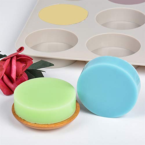 Sj 9-Cavity Large Round Disc Silicone Mold For Disc Cake, Pie, Custard, Tart And Resin Coaster Mold - Cylinder Circle Silicone Soap Mold (Gray, Pack Of 1)… #TOP3