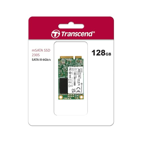 Image of Transcend 128GB mSATA Internal SSD - mSATA SSD 230S Solid State Drive - with DDR3 DRAM Cache, Read /Write - up to 550 /400 MB /s - TS128GMSA230S