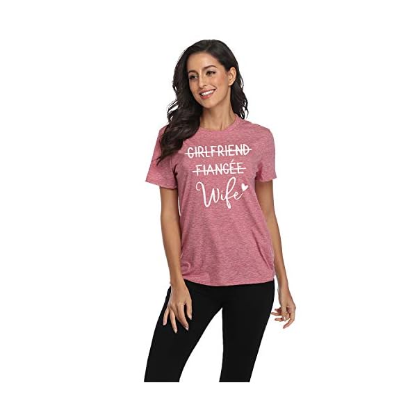 Girlfriend Fiancee Wife Tee Shirt Women Bride Honeymoon Vacation Tshirt Engagement Announcement Tees Tops Shirt Pink