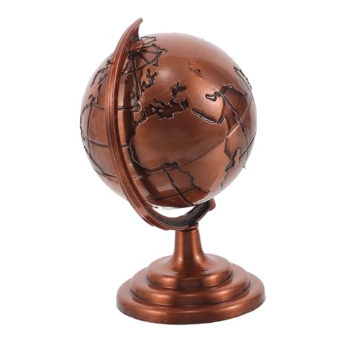 FOMIYES Globo Vintage in Ferro Piccolo per Arredamento Ufficio Base Robusta, Decorazione da Scrivania per Casa e Libreria, Supporta L'apprendimento Geografico