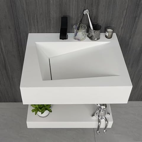 GESIPOR Wall-Mount Stone Resin Bathroom Sink Cover