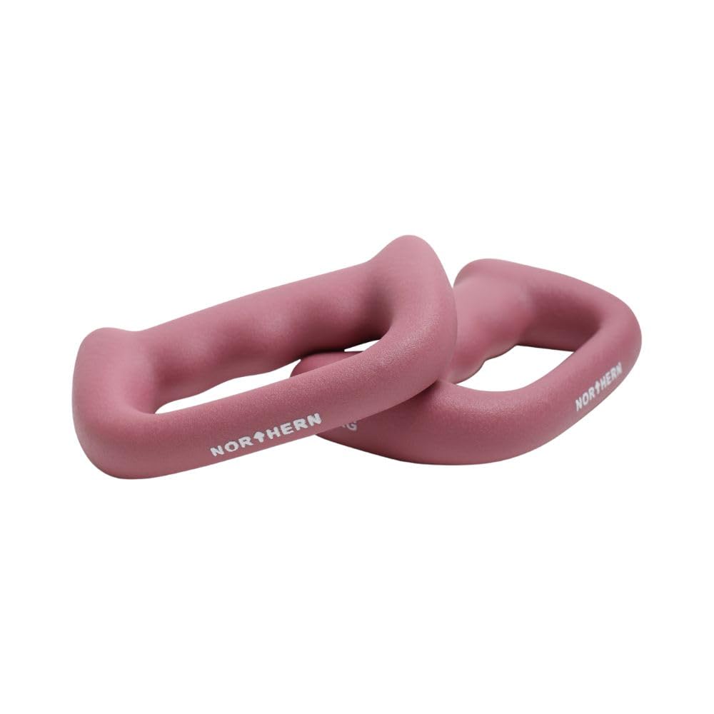 NORTHERN Dusk Pink Hand Dumbbells Pair, D-Shaped Boxing Exercise Weights 0.5kg–4kg, Home Gym Strength Training Weights for Fitness, Aerobics, Yoga & Toning (2 x 0.5kg)