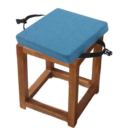 Miecoae Cojín Cuadrado para Silla, con Hebilla Antideslizante, Cojín de Asiento Suave para Taburete, jardín, Interior, Exterior, Hogar(C7,25x25x5cm)