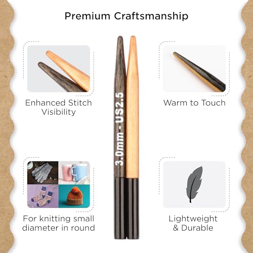 Image of Knitter's Pride Day & Nite Mini Interchangeable Circular Needles 2 inch inch (5cm) - US Size 2.5 (3mm)