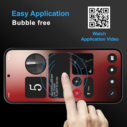 Image of Czartech Tempered Glass Screen Protector Compatible For Nothing Phone 2A / Nothing Phone 2A Plus (Black) Edge-To-Edge Protector Coverage with Easy Installation Kit