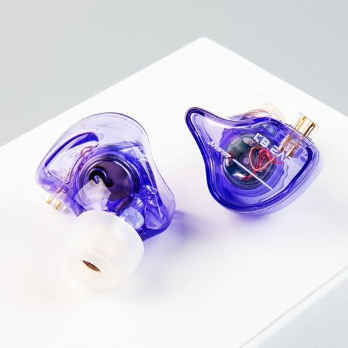 Image of keephifi KBEAR Storm in Ears for Musicians Singers Audiophile Wired Headphone in Ear Monitor Headphone 10mm Strong Magnetic Dynamic Driver Earbuds (Purple, with mic)