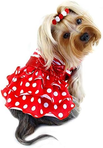 Dog/Puppy Sundress/Party/Christmas/Holiday/Valentine's Day/Festive/Fancy/Formal Sparkling Bow Dress - X-Small