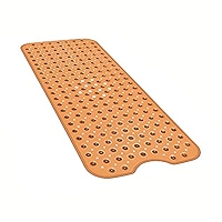 YINENN Tapis De Douche Antidérapant Extra Large 101x40cm - 200 Ventouses, Trous Drainage, Lavable Machine - Rose Clair