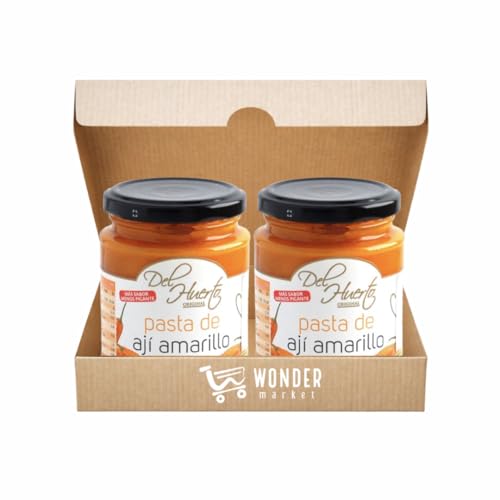 Wondermarket pastas de ají amarillo. Pack dos unidades de aji amarillo menos picante. Pastas peruanas. Pastas del huerto. Condimento peruano