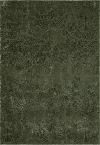 Tapete Abani Floral Verde 8' x 10' Lavable miniatura 3