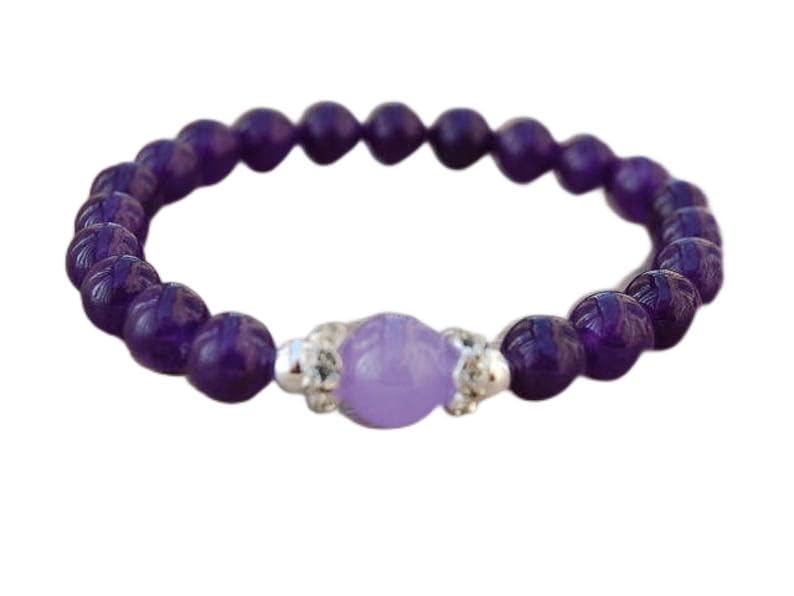 Bracelet améthyste porte-bonheur et sérénité en pierres 8mm
