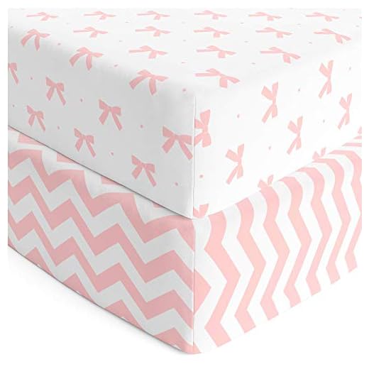 Baby Crib Sheets Girl 2 Pack | Jersey Cotton Fitted Crib Sheet Set and Toddler Bed Sheets | Pink Baby Girl Crib Sheets | Standard Crib and Toddler Bed Mattress Size 28 x 52 Inch