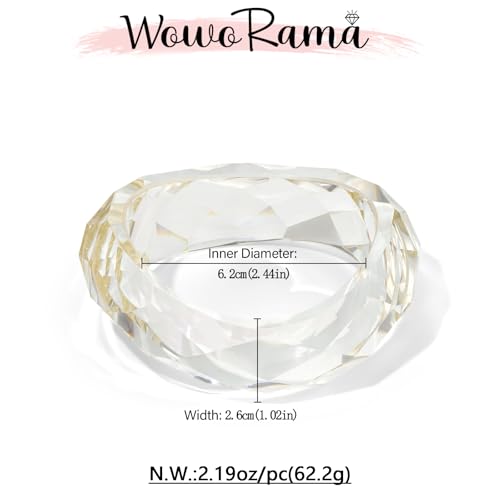 WOWORAMA Colorful Resin Acrylic Bangle Bracelets for Women Geometric Chunky Mottled Acetate Resin Bangles Wide Acrylic Plastic Bracelets Statement Jewelry