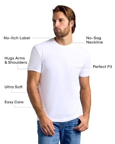 Image of True Classic Mens T-Shirts - Short Sleeve Crew Neck T Shirts for Man, Cotton Blend Plain Novelty Men's T-Shirts