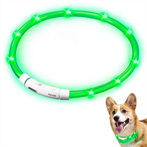 RYMALL Hunde Leuchthalsband LED, Hundehalsband Leuchtband Leuchtschlauch Blink Hundehalsband 60cm, Aden per USB, 3 Modell Blink, von Fashion&Cool