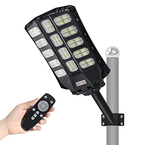 NAIZY Luz de calle solar LED 500W, control remoto, sensor de radar - blanco frío
