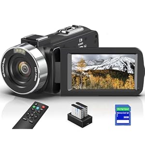 8K Video Camera Camcorder, 64MP IR Night Vision Vlogging Camera, 18X Zoom WiFi Digital Touch Screen Camcorder for YouTube with 32G SD Card, Remote Control, Mic, Charging Cradle, and Two Batteries