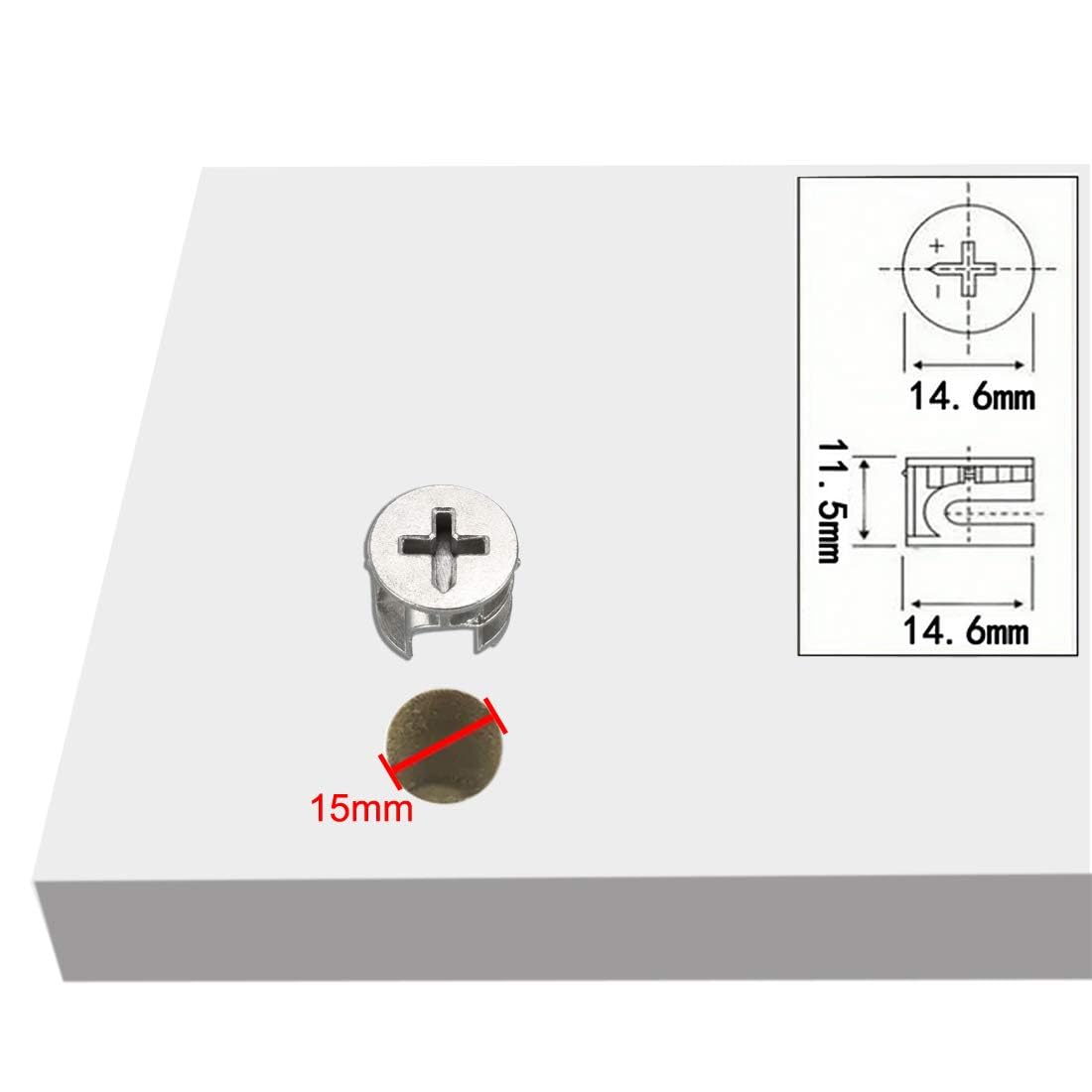 TA-VIGOR 10Pcs Furniture Connecter Cam Lock Nuts Fittings - Image 2
