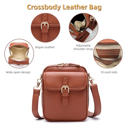 Anti Theft Leather Crossbody Bags for Women Trendy, Shoulder Handbag Purse with Credit Card Slots Medium Sling Bag3