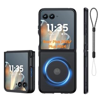 Spugan for Motorola Razr + Plus 2025 Case/Plus 2024 Case with MagSafe, [No Screen Protection] Slim Matte Translucent Shockproof Phone Case for Moto Razr + 2025/ Moto Razr + 2024 (Black)