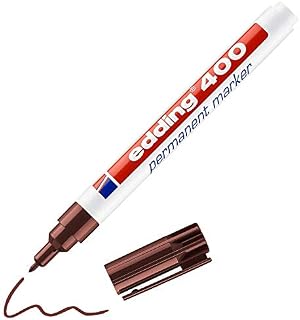 edding 400 permanent marker - brown - 1 pen - fine round tip 1 mm - waterproof, quick-drying, smear-proof pens - for cardboard, plastic, wood, metal, glass and fabric