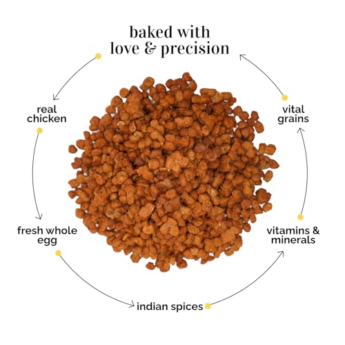 Henlo Chicken and Egg Baked Dry Dog Food for Adult and Puppy Dogs | 800G | 100% Human-Grade Ingredients | Nutritionally Balanced Healthy Dog Food