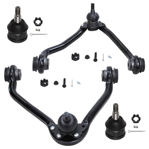Image of Detroit Axle - 4pc Front End Control Arms Kit for C1500 C2500 Suburban Express Savana 3500 Chevrolet GMC, 2 Upper Control Arms w /Ball Joint 2 Lower Ball Joints Replacement